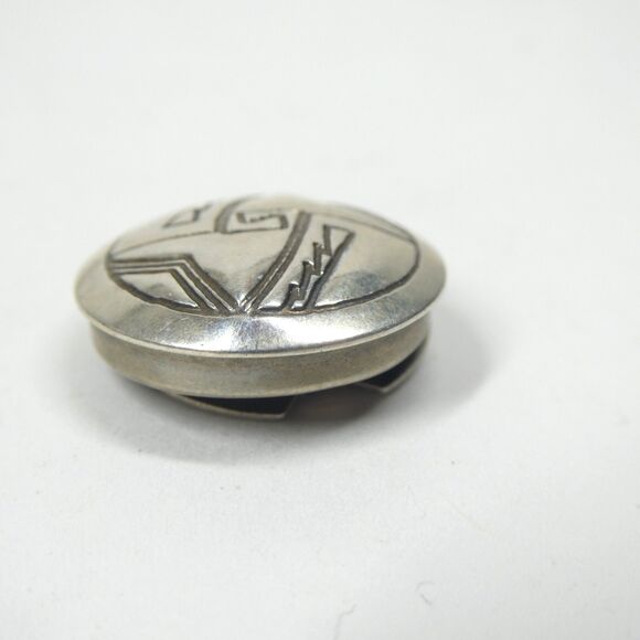 5 Silver Button Covers Vintage Geometric Southwestern 3/4" Round - Picture 7 of 7